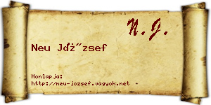 Neu József névjegykártya